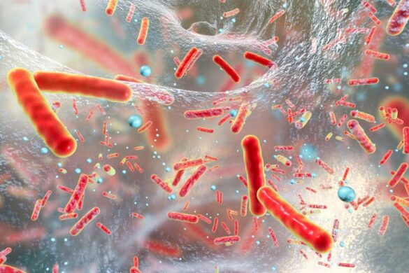 Antibiotika-resistente Bakterien in einem Biofilm